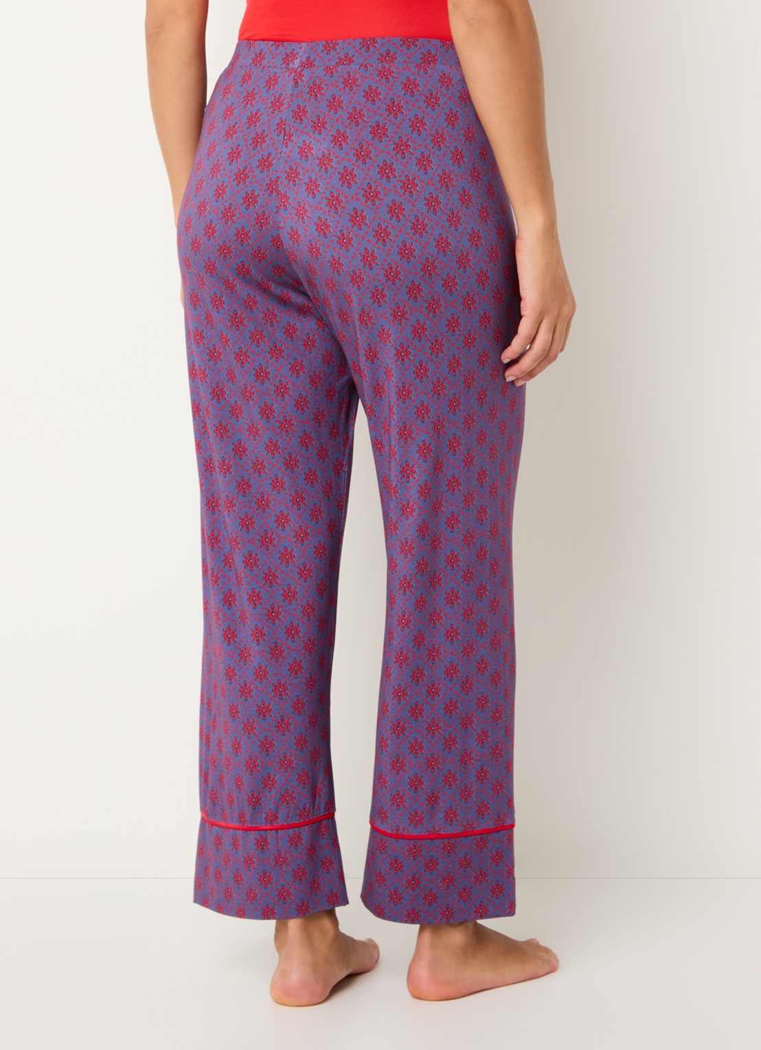 Mey High waist wide fit pyjamabroek met print - achterkant 2 paars