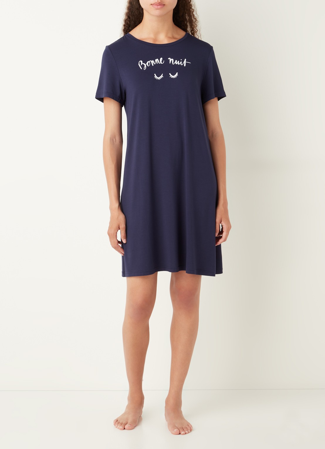Mey Lilyan nachthemd met print - voorkant 2 donkerblauw