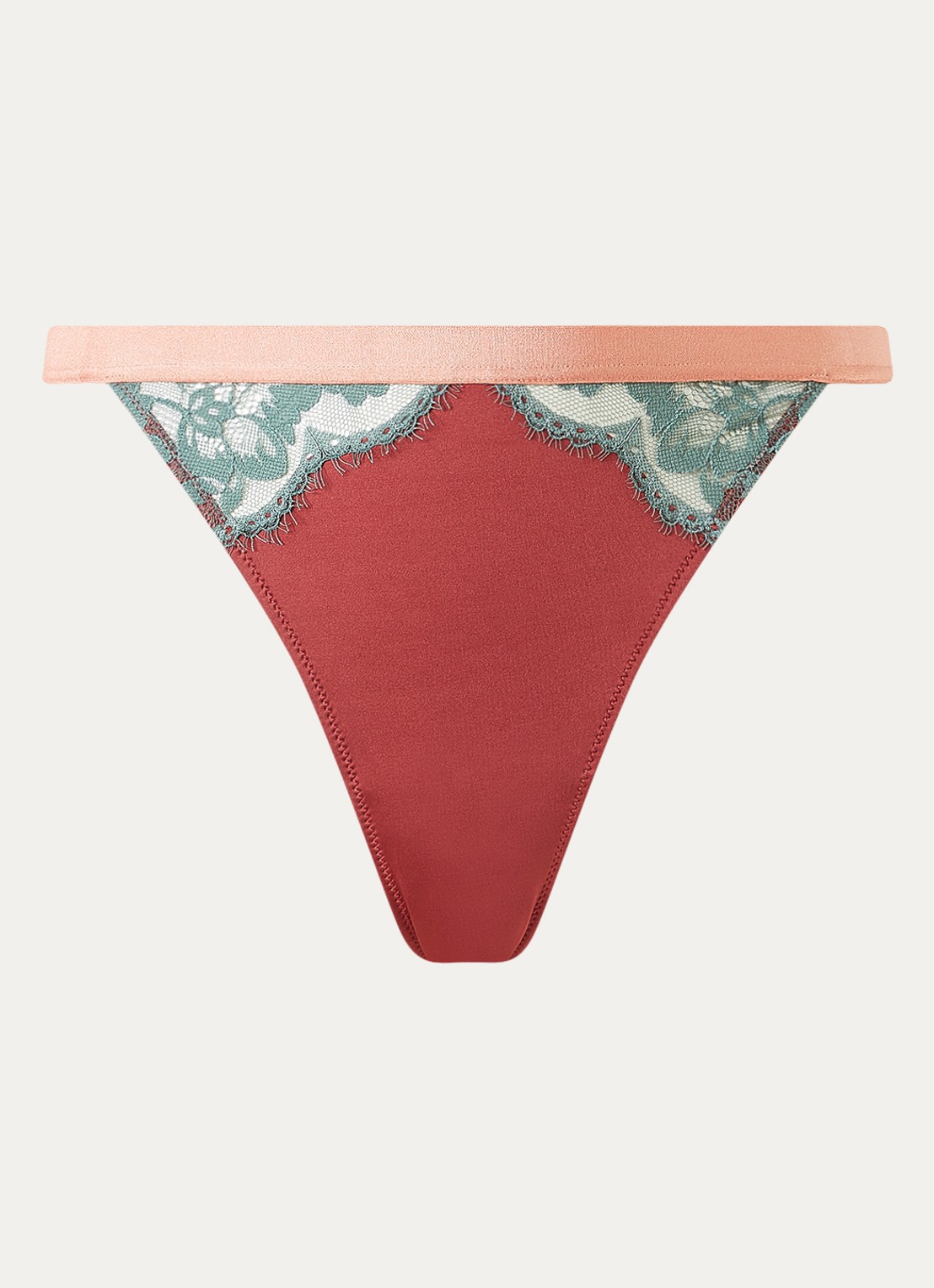 Mey Poetry Vogue tanga met kant - voorkant steenrood