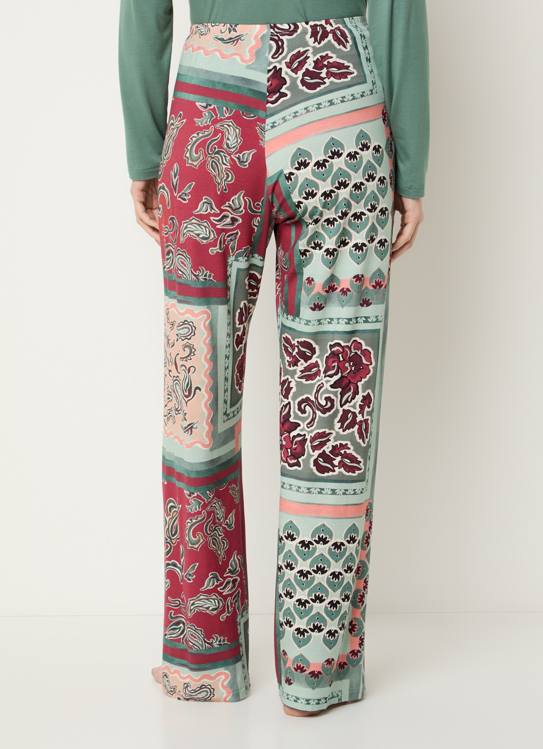 Mey Pyjamabroek met print - achterkant 4 zeegroen