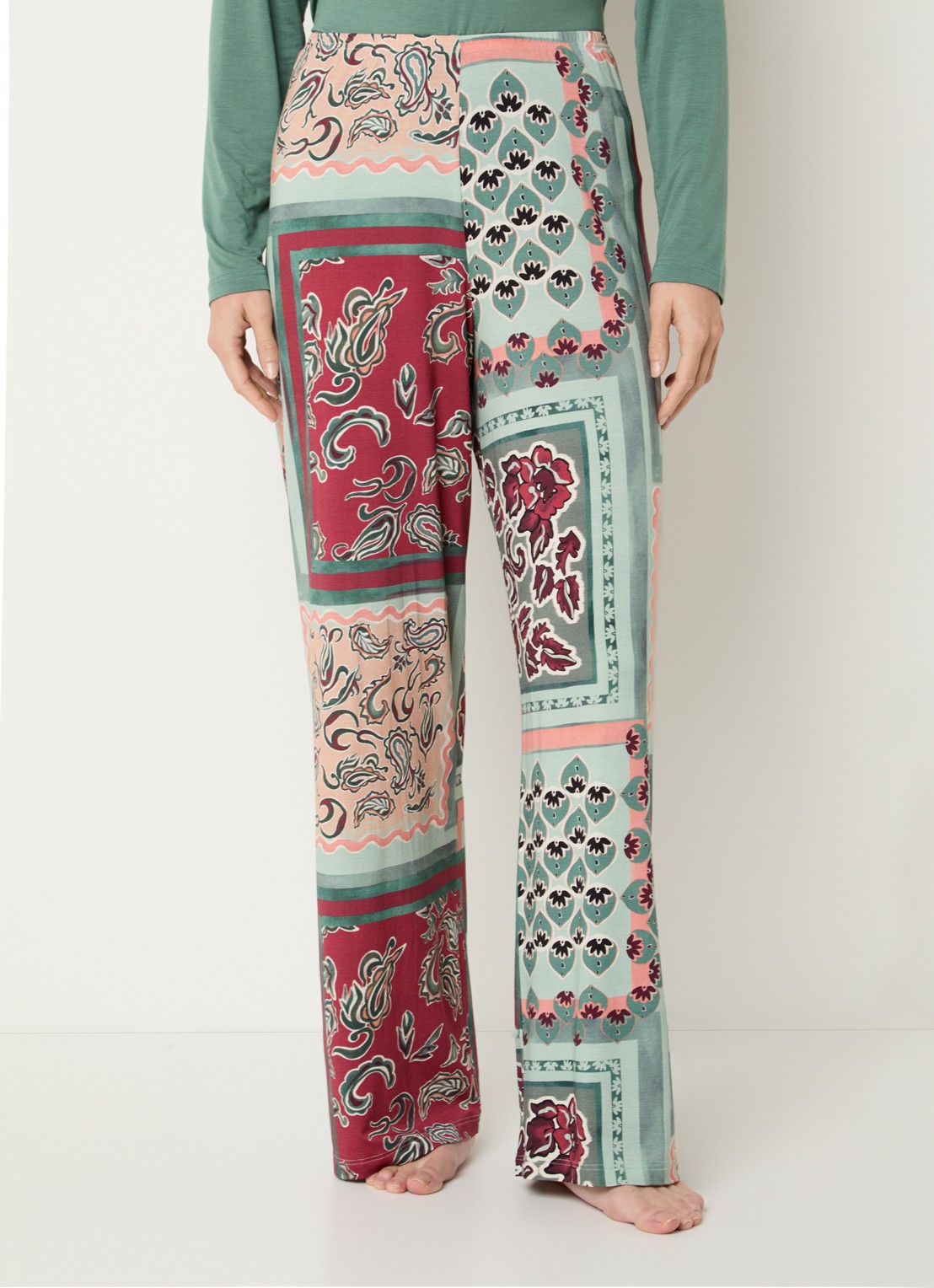 Mey Pyjamabroek met print - detail 3 zeegroen