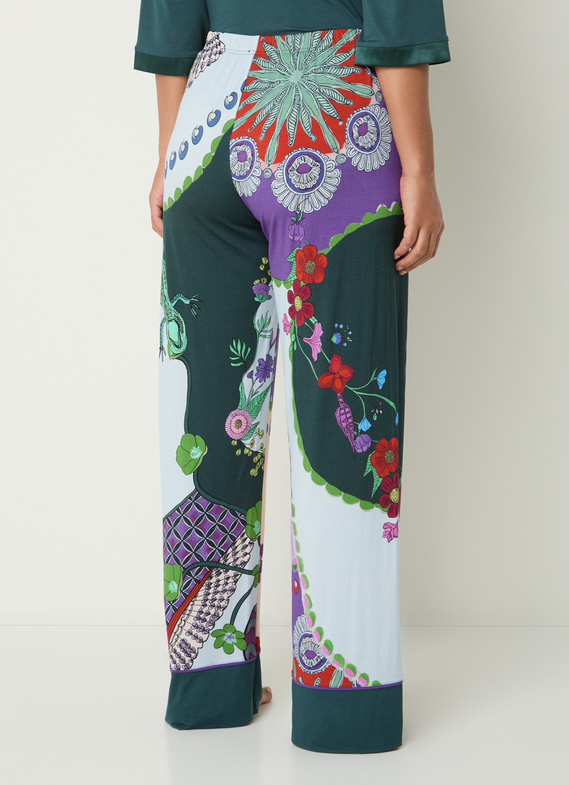 Mey Pyjamabroek met print - achterkant 4 zeegroen