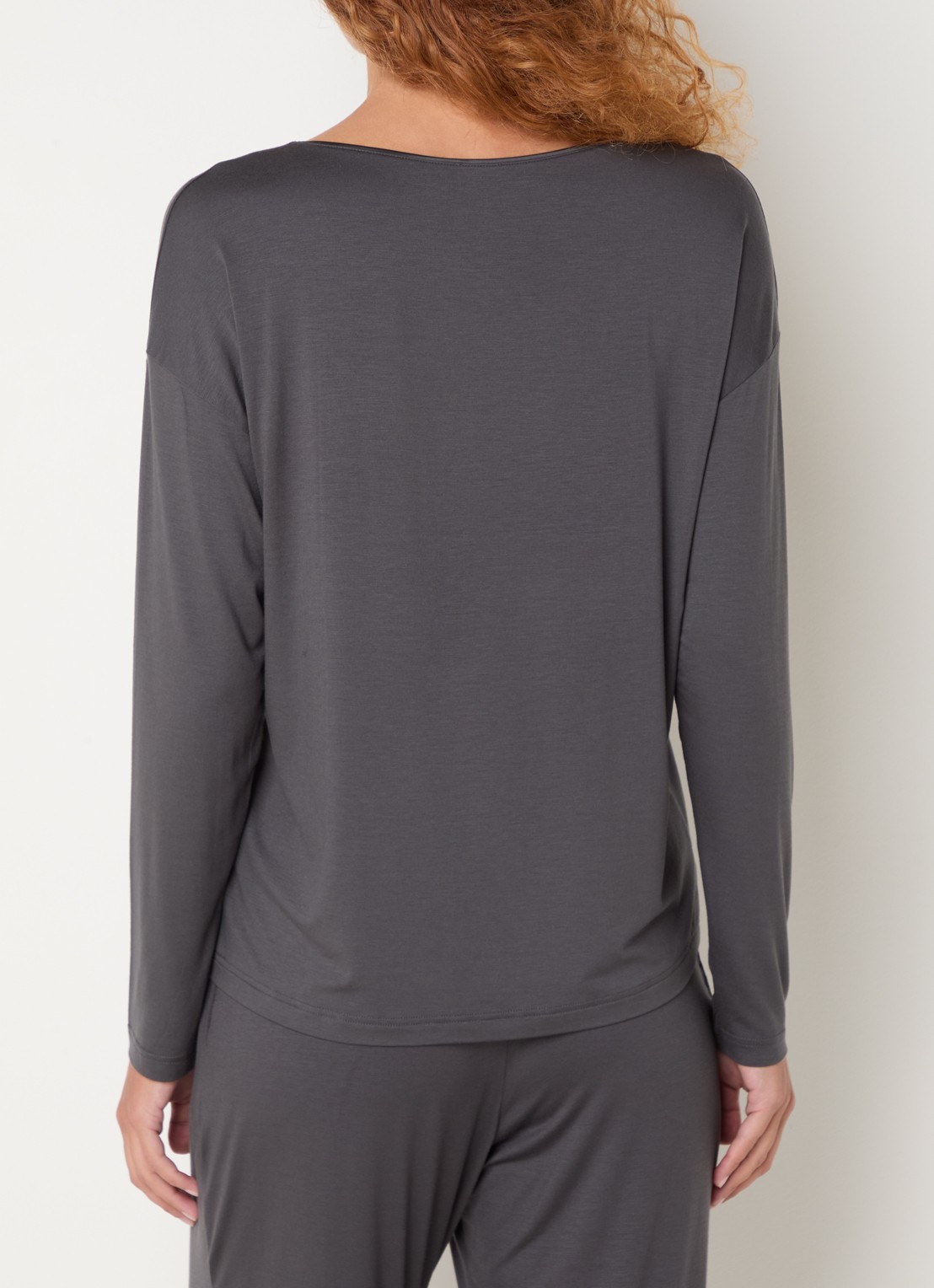 Mey Pyjamatop met ronde hals - achterkant 4 middengrijs