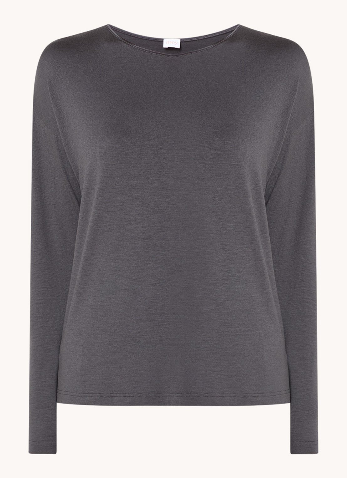 Mey Pyjamatop met ronde hals - voorkant 2 middengrijs