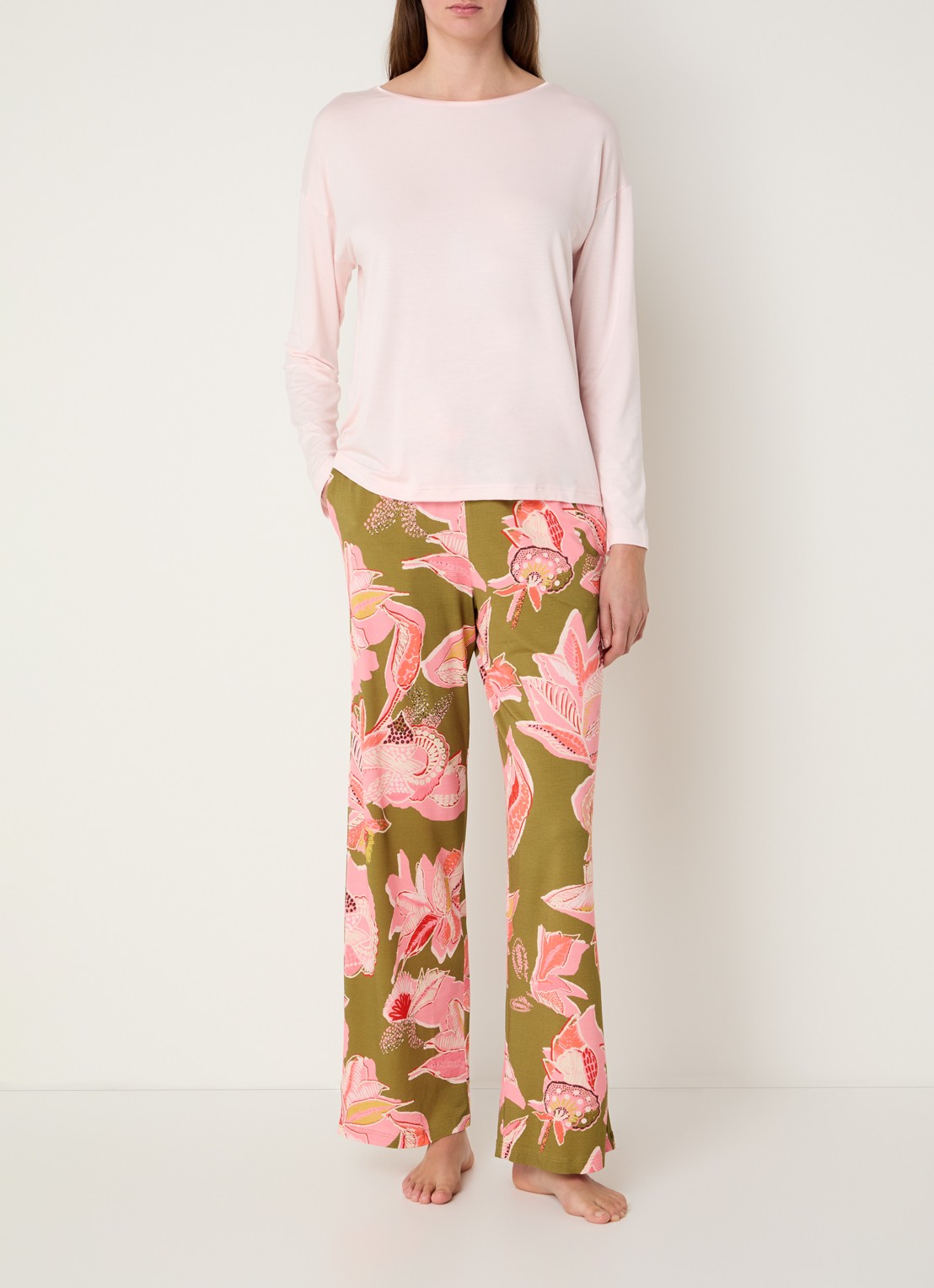 Mey Pyjamatop met ronde hals - voorkant 3 lichtroze