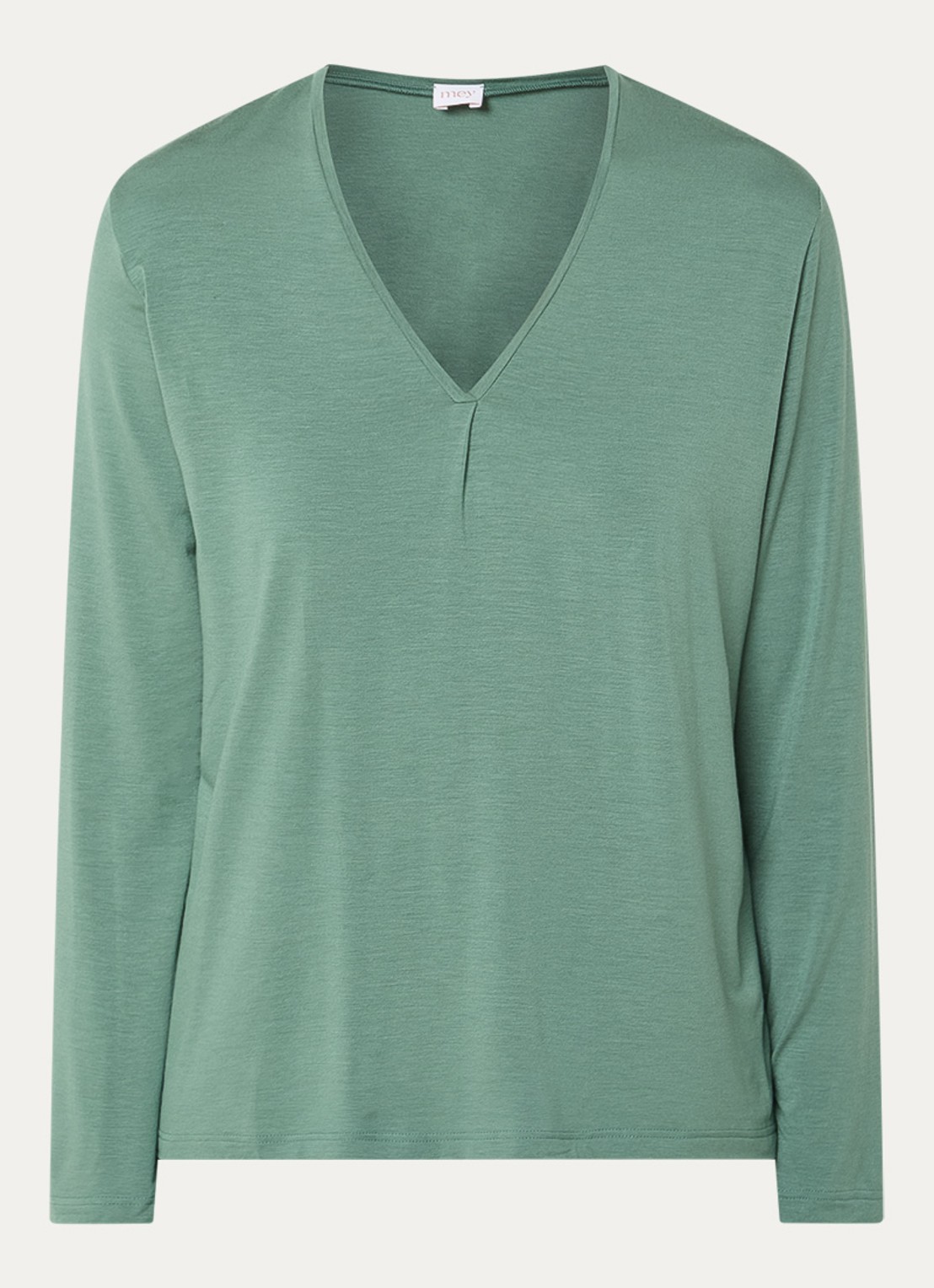 Mey Pyjamatop met V-hals - voorkant 2 zeegroen