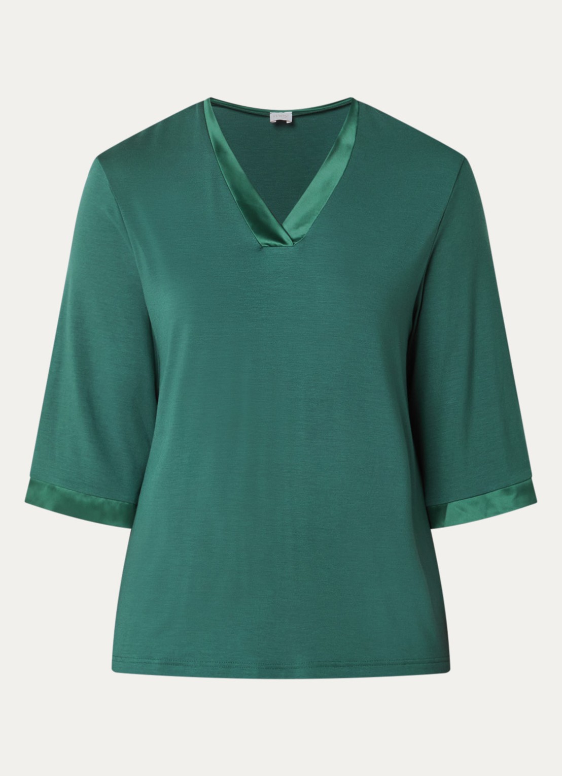 Mey Pyjamatop met V-hals - voorkant groen