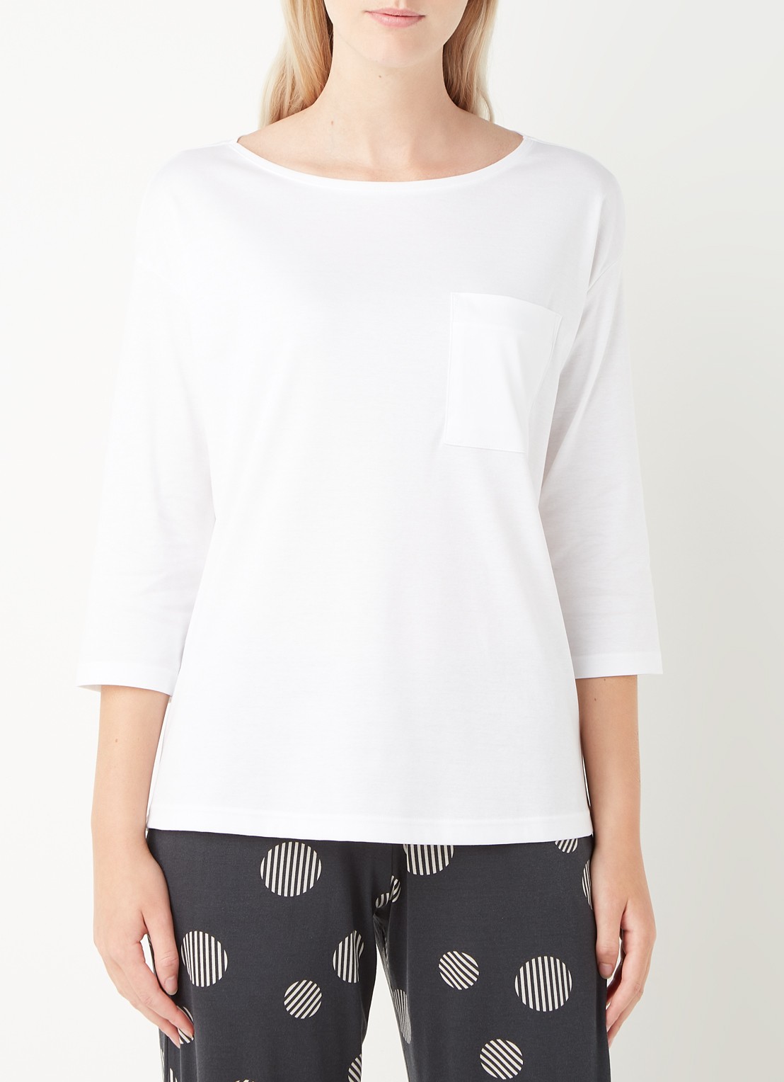 Mey Sleepsation pyjamatop met driekwart mouw - detail 4 wit