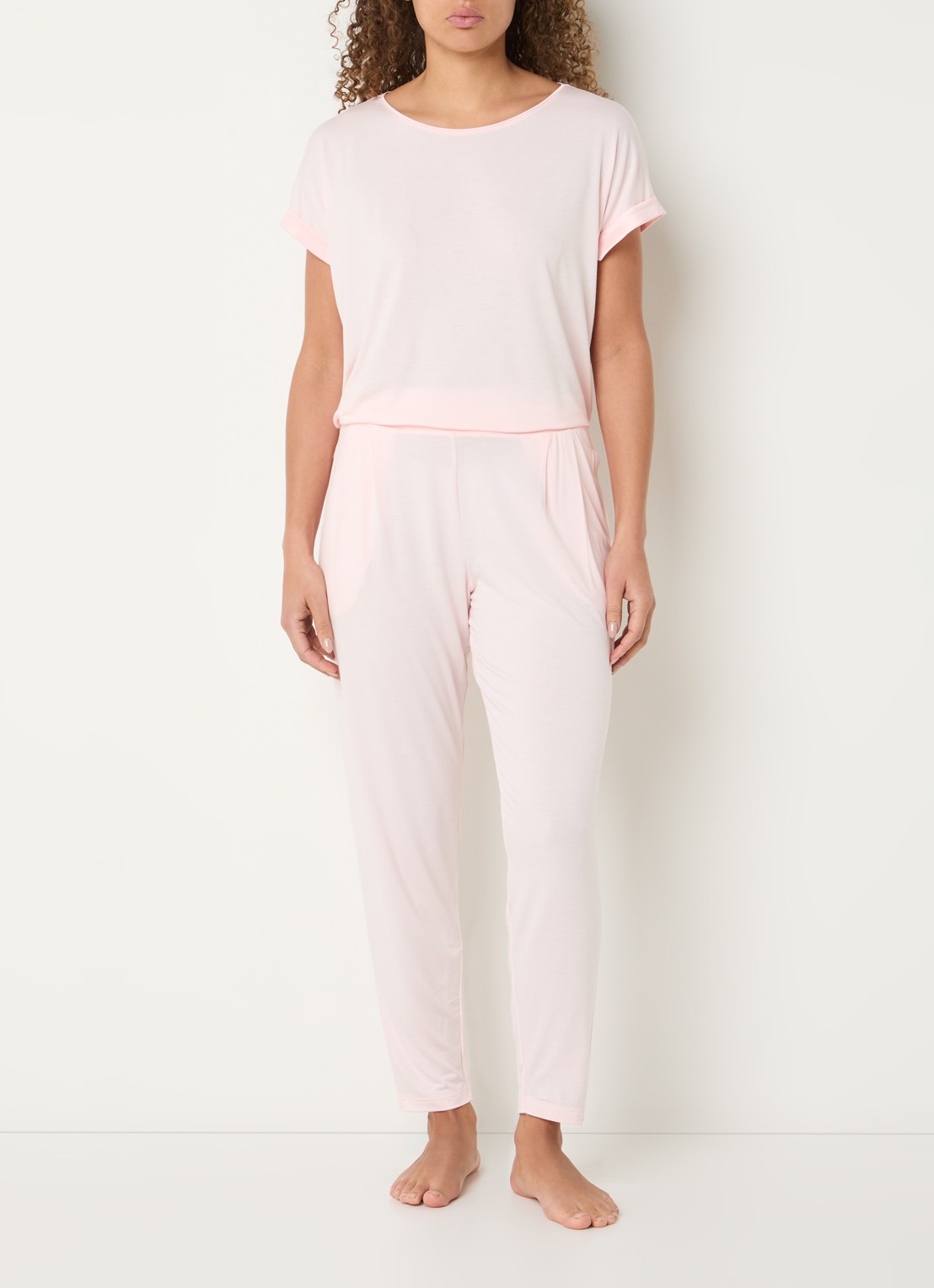 Mey Slim fit pyjamabroek - voorkant 4 roze