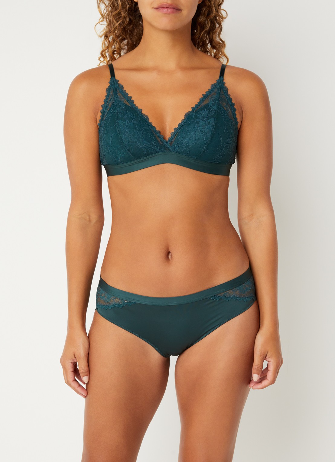 Mey Slip met kant - detail 2 groen