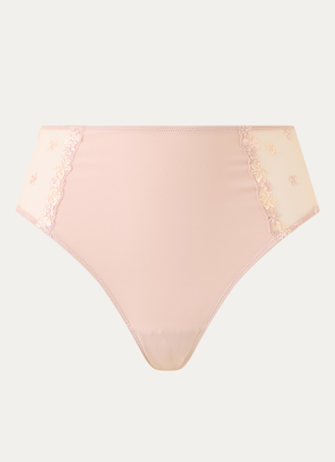 Mey Slip met mesh en bloemborduring - voorkant lichtroze