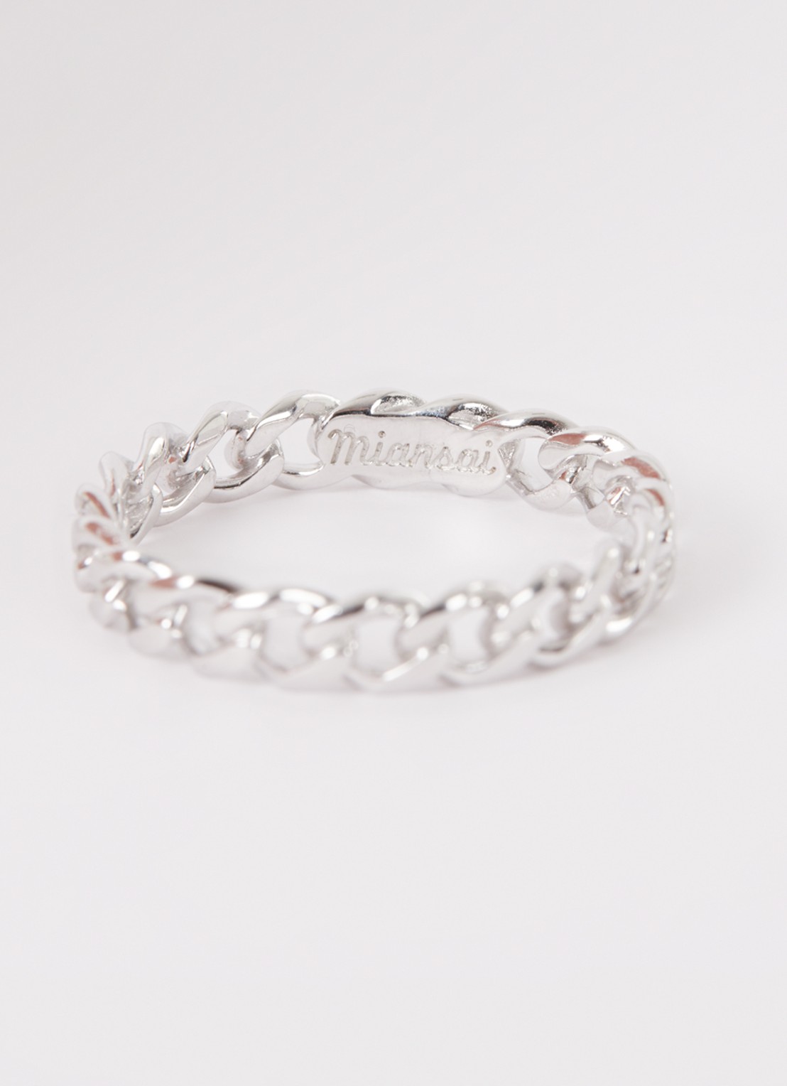 Miansai Cuban Link ring van zilver  - detail 3 zilver