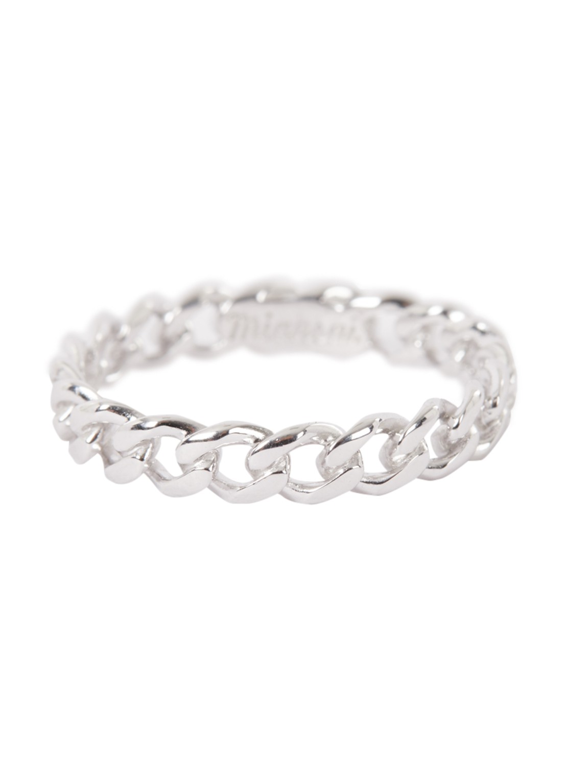 Miansai Cuban Link ring van zilver  - voorkant zilver