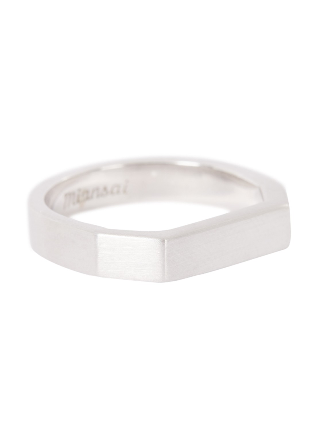 Miansai Hex ring van zilver - voorkant zilver