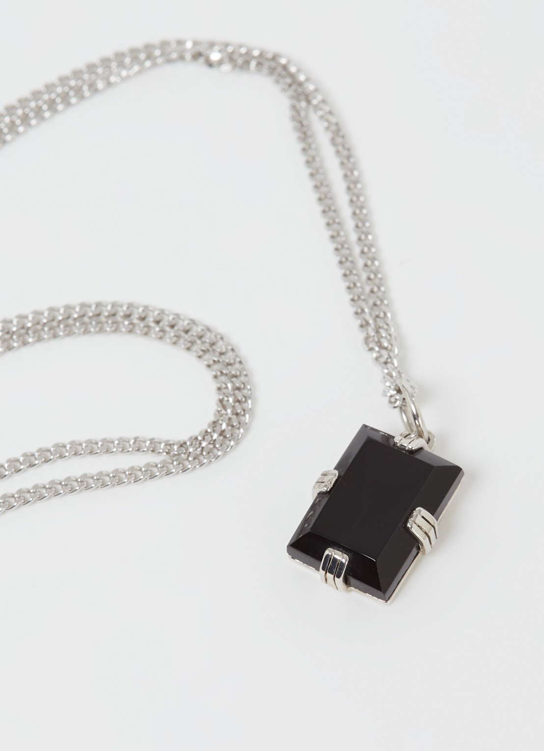 Miansai Lennox ketting van zilver met steen - detail zilver