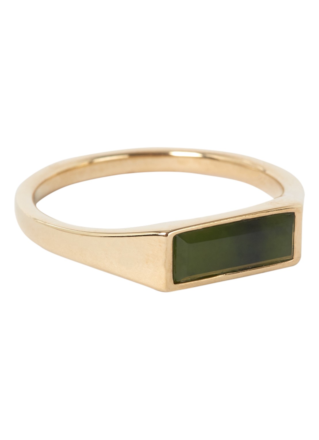 Miansai Thin Lennox Jasper ring verguld - voorkant goud