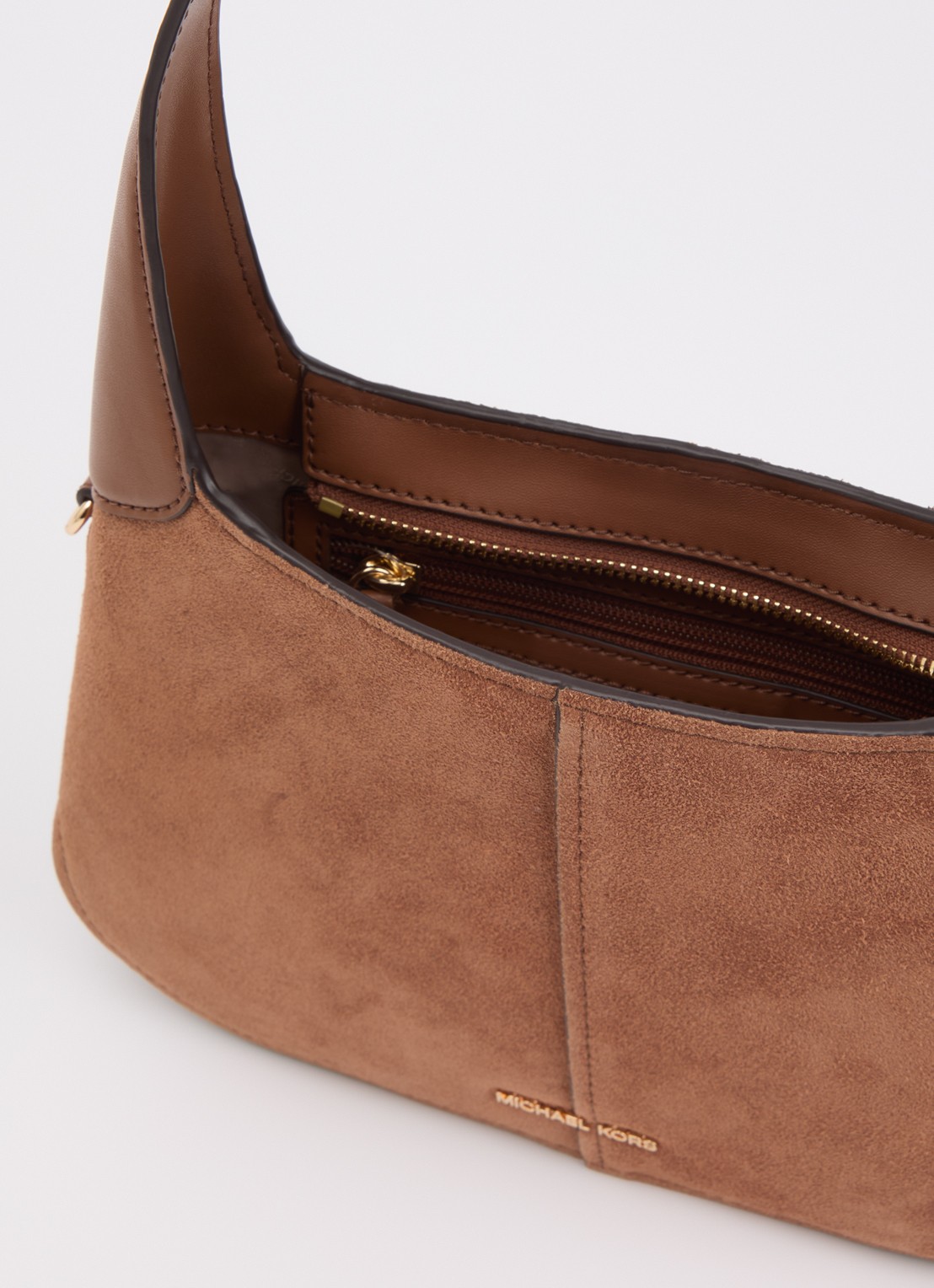 Michael Kors Alice schoudertas van suéde  - detail bruin