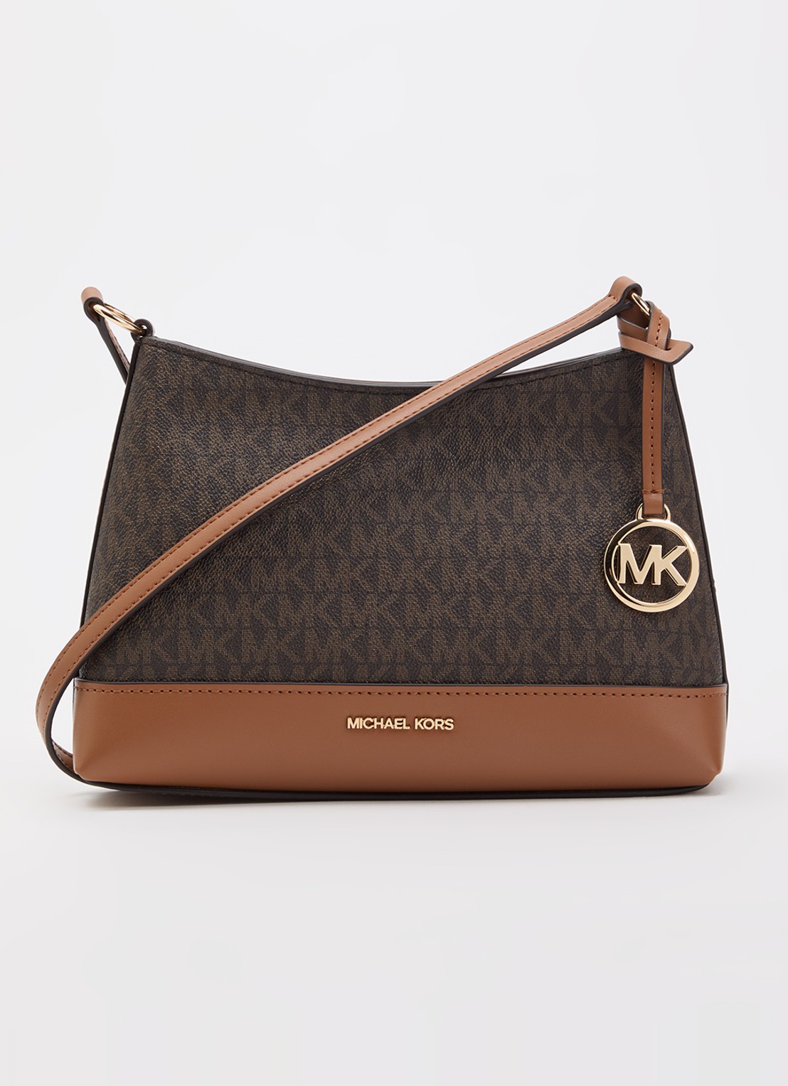 Michael Kors Andie crossbodytas met logoprint - voorkant 5 bruin