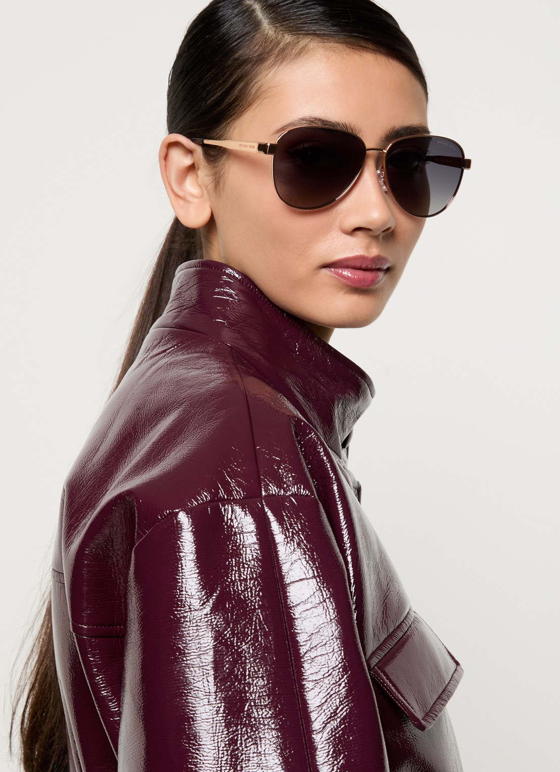 Michael Kors Biarritz zonnebril MK1160 - voorkant 2 roségoud