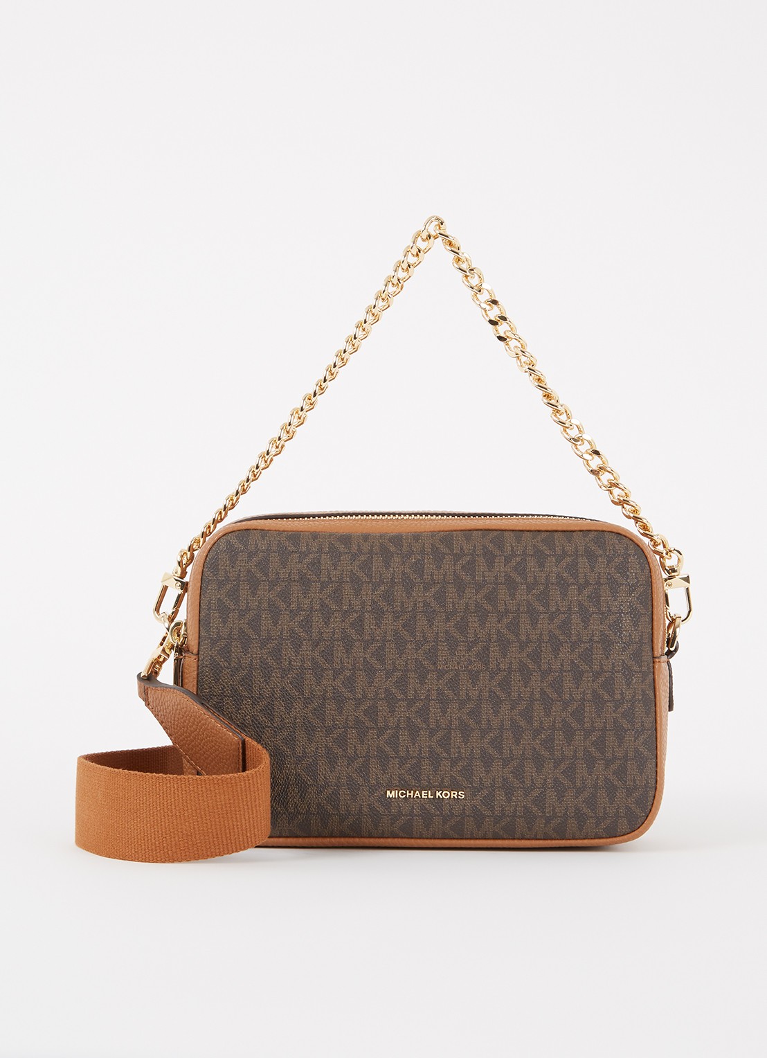 Michael Kors Bryant crossbodytas met afneembare schouderriem - voorkant 2 roestbruin