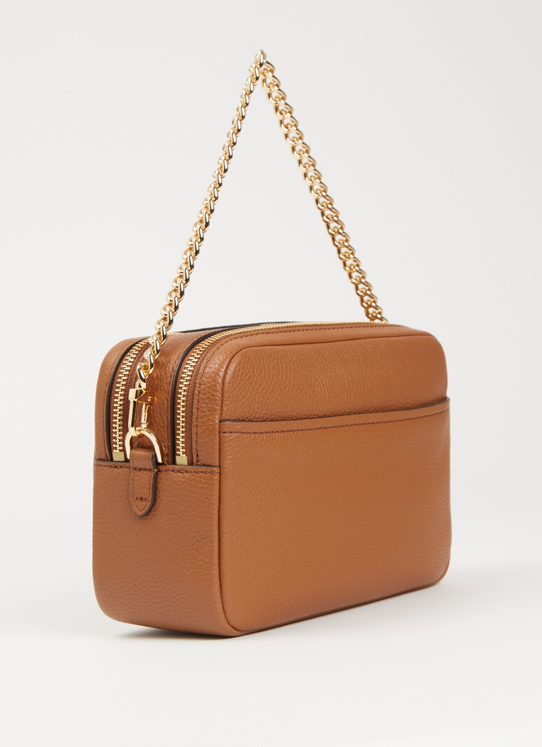 Michael Kors Bryant crossbodytas van leer met afneembare schouderriem - achterkant oranjebruin