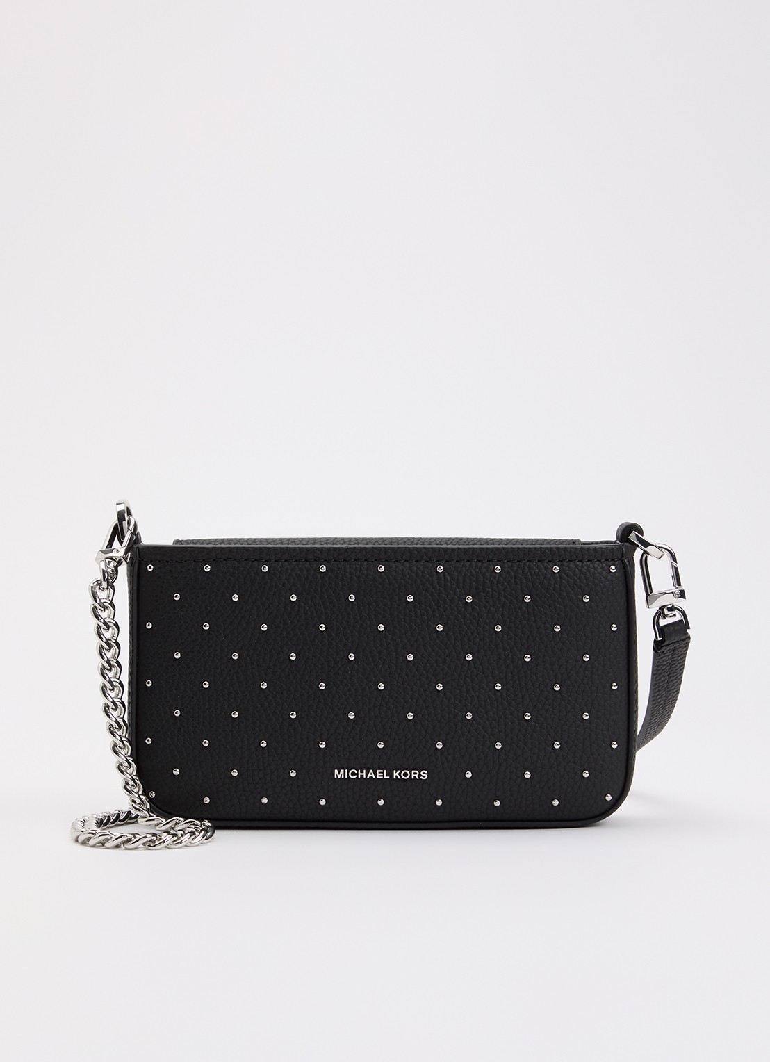 Michael Kors Bryant crossbodytas van leer met afneembare schouderriem  - voorkant 2 zwart