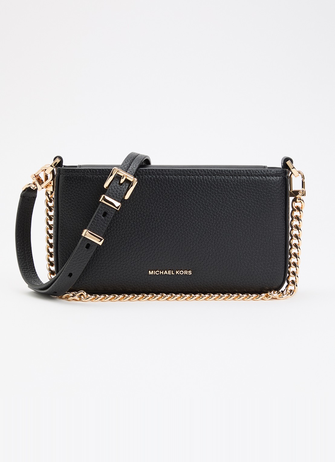Michael Kors Bryant crossbodytas van leer met afneembare schouderriem - voorkant 5 zwart