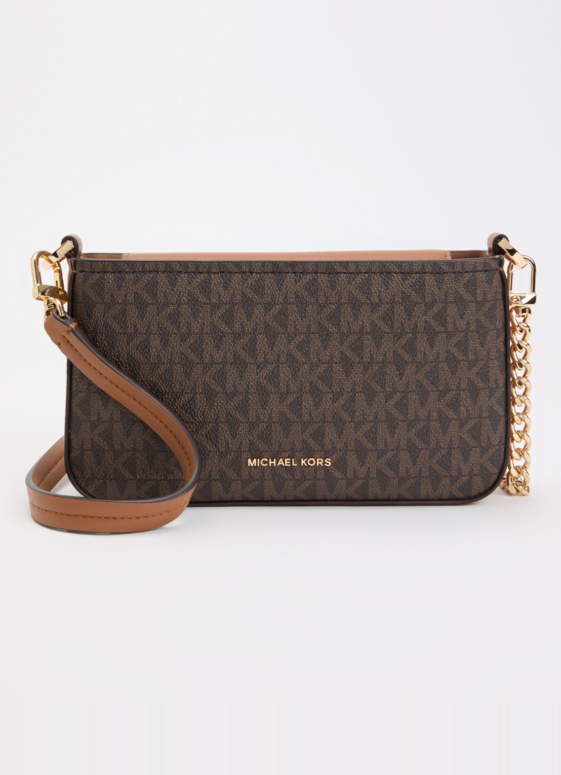 Michael Kors Bryant schoudertas met logoprint en afneembare schouderriem - voorkant 2 bruin