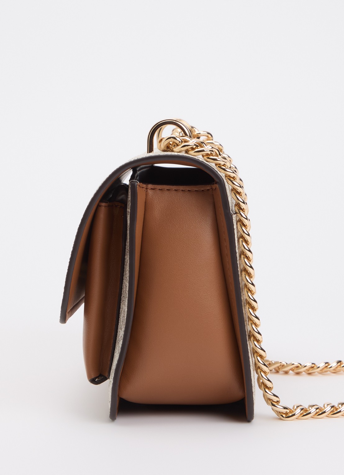 Michael Kors Claire schoudertas met logoprint en kettingdetail  - detail 4 gebroken wit