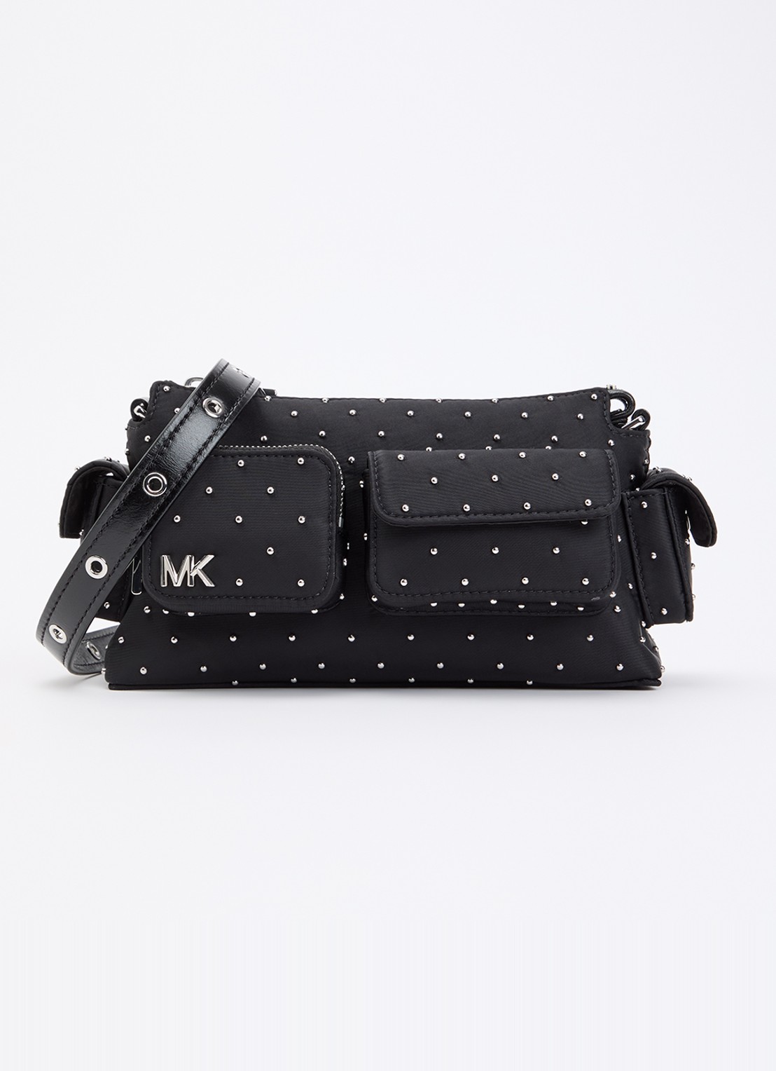 Michael Kors Dakota crossbodytas met studs en verstelbare schouderriem  - voorkant 2 zwart