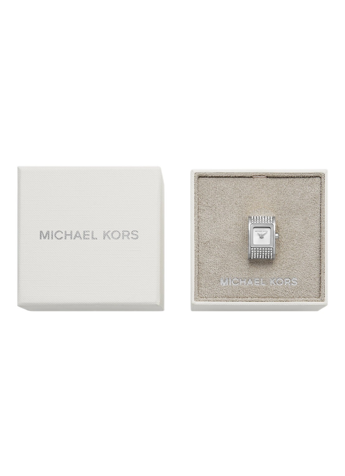 Michael Kors Darrington horloge ring MK4884 - detail 3 zilver