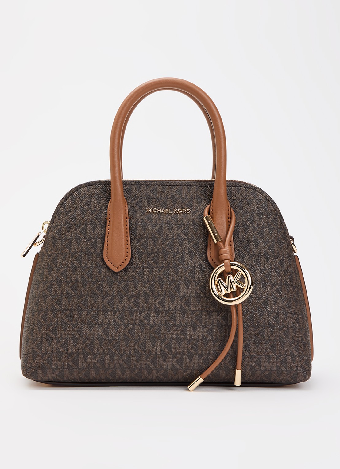 Michael Kors Freddie Medium handtas met logoprint en afneembare schouderriem - voorkant 4 bruin