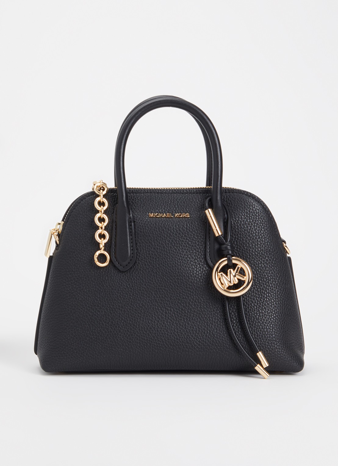 Michael Kors Freddie Medium handtas met tasbedel en afneembare schouderriem - voorkant 4 zwart