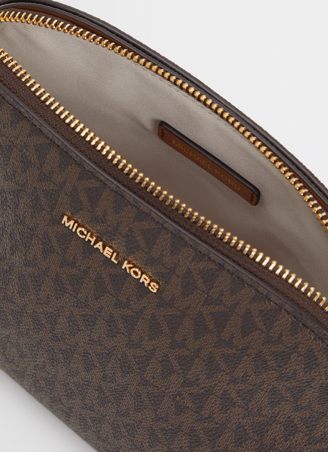 Michael Kors Freddie Small crossbodytas met logoprint en verstelbare schouderriem - detail 3 donkerbruin