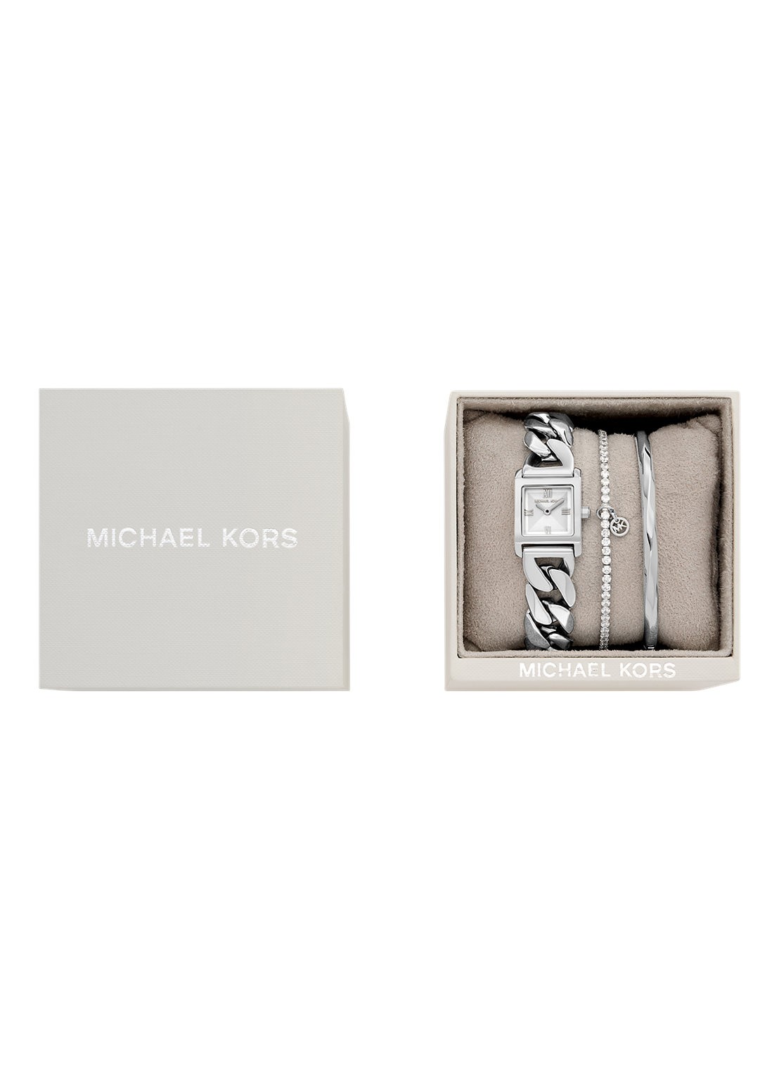Michael Kors Georgie horloge en armbanden set van 3 MK7657SET - detail 3 zilver