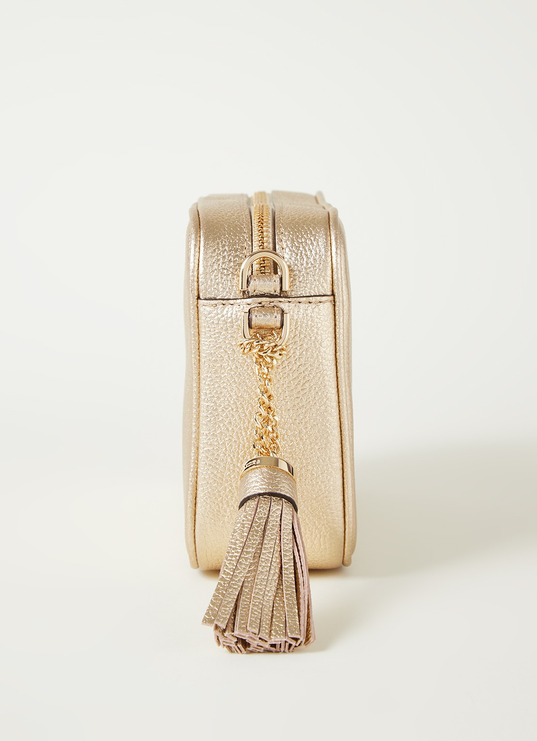 Michael Kors Ginny crossbodytas van leer - detail 4 goud