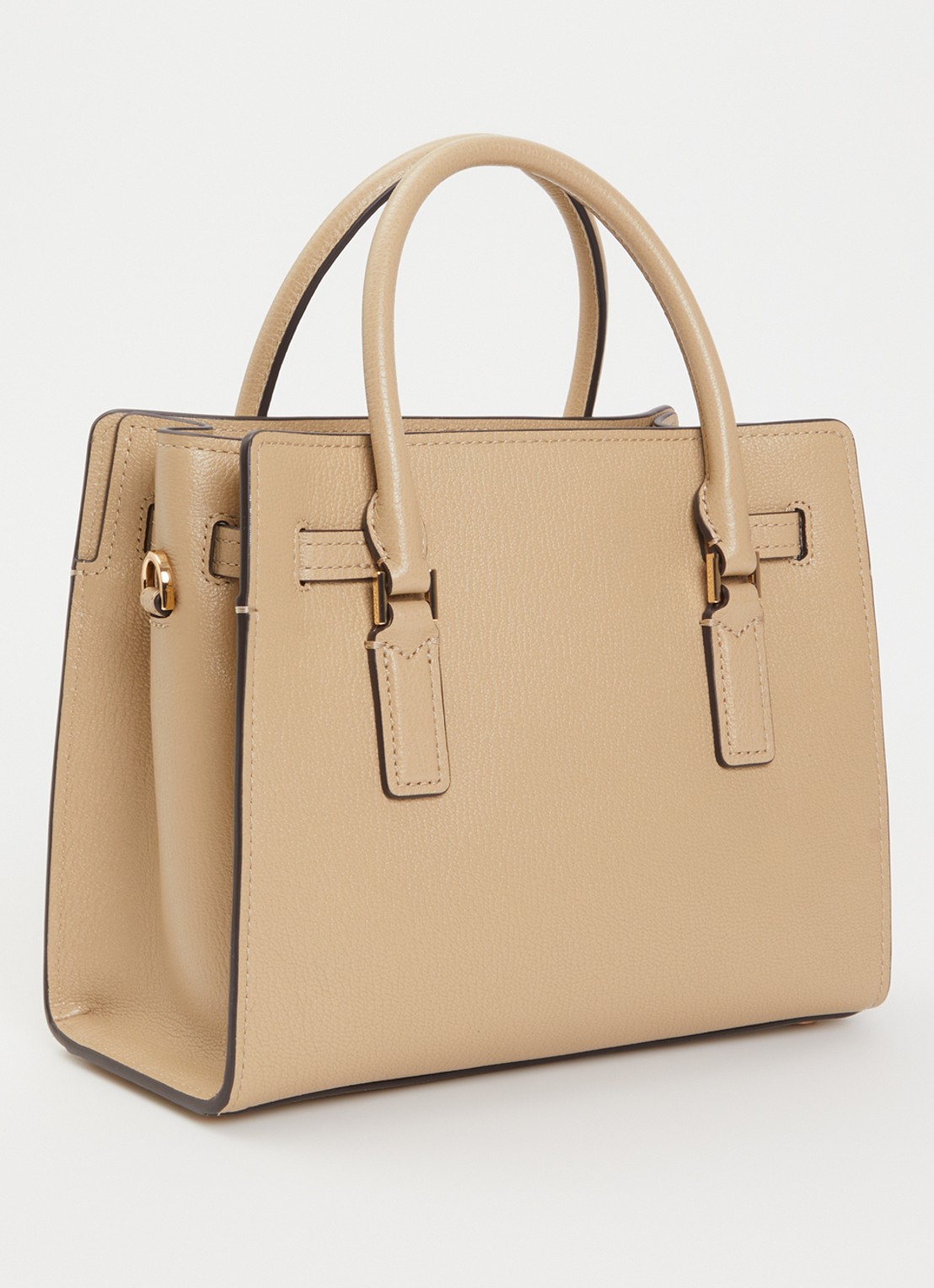 Michael Kors Hamilton handtas van leer met afneembare schouderriem - achterkant 5 khaki