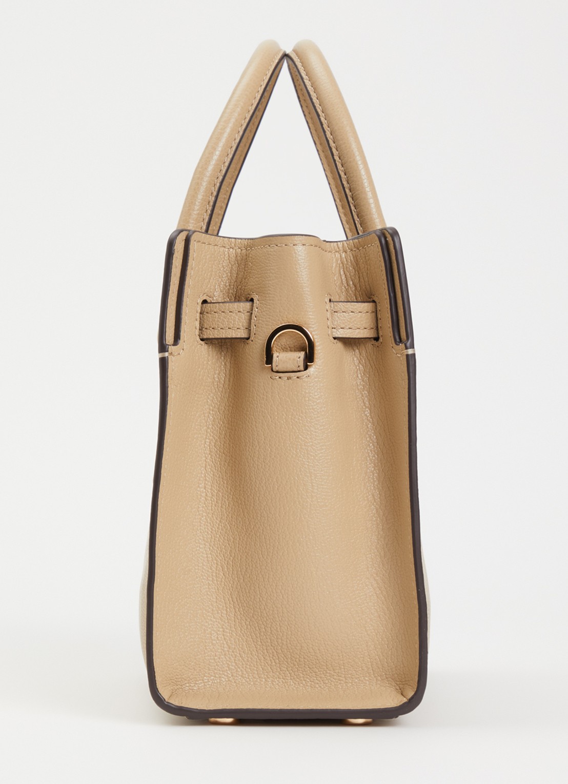 Michael Kors Hamilton handtas van leer met afneembare schouderriem - detail 3 khaki