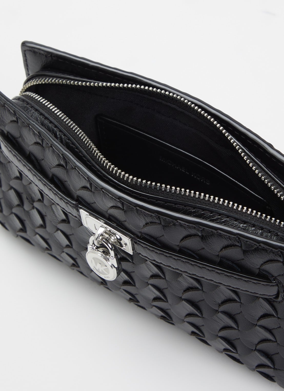 Michael Kors Hamilton Moderne XS schoudertas met gevlochten detail - detail 2 zwart