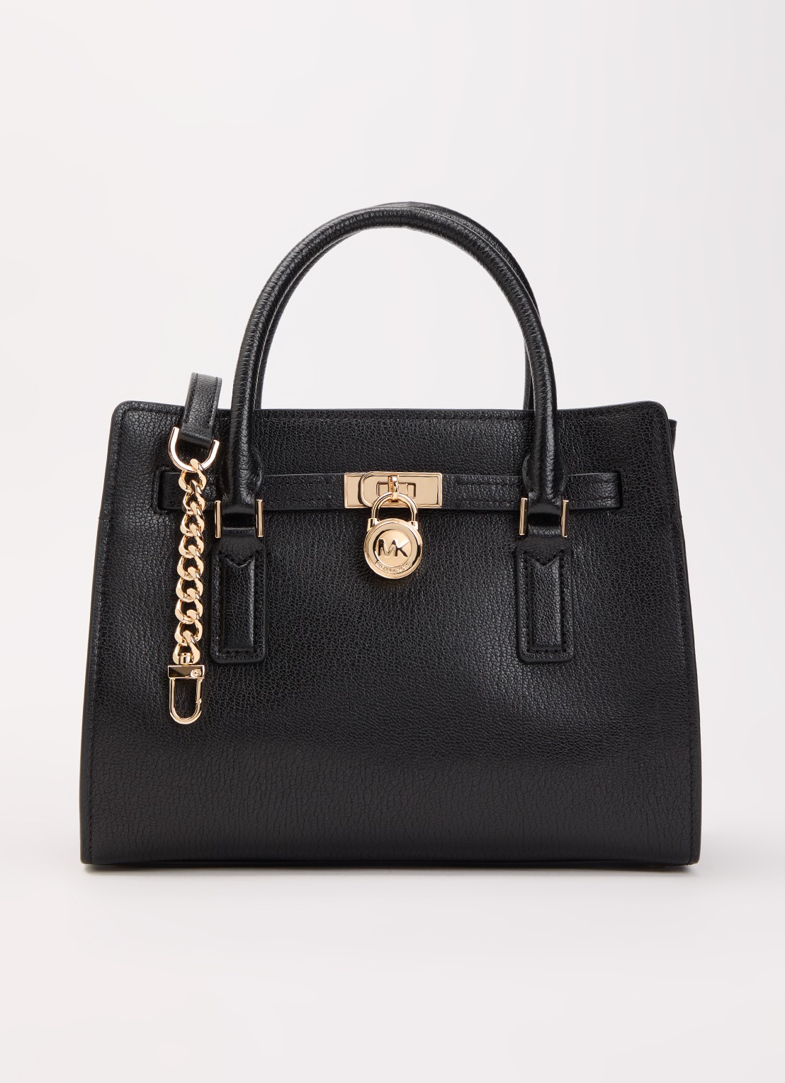 Michael Kors Hamilton Small handtas met afneembare schouderriem - voorkant 2 zwart