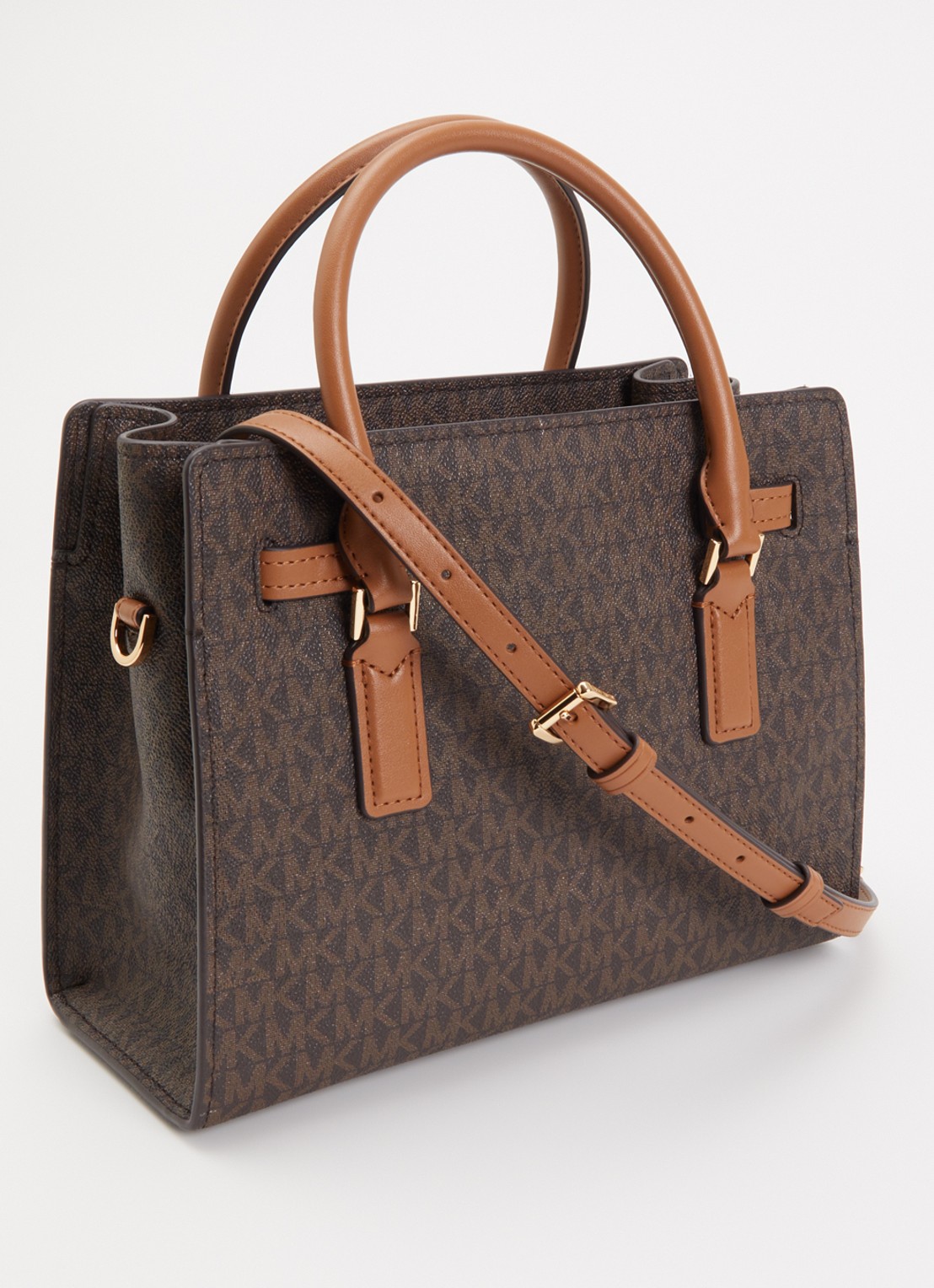 Michael Kors Hamilton Small handtas met afneembare schouderriem - achterkant 4 donkerbruin