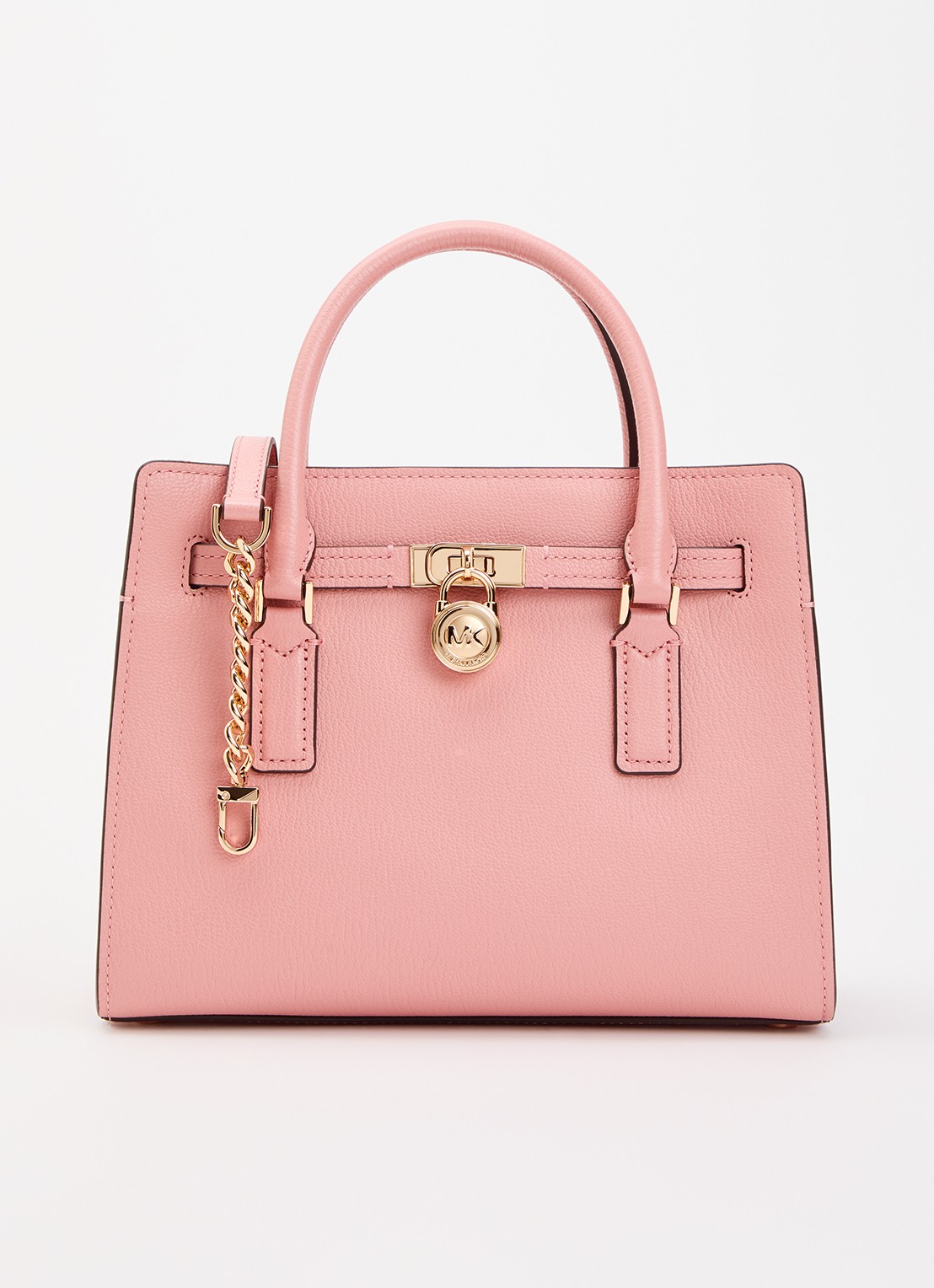 Michael Kors Hamilton Small handtas met afneembare schouderriem - voorkant 5 lichtroze