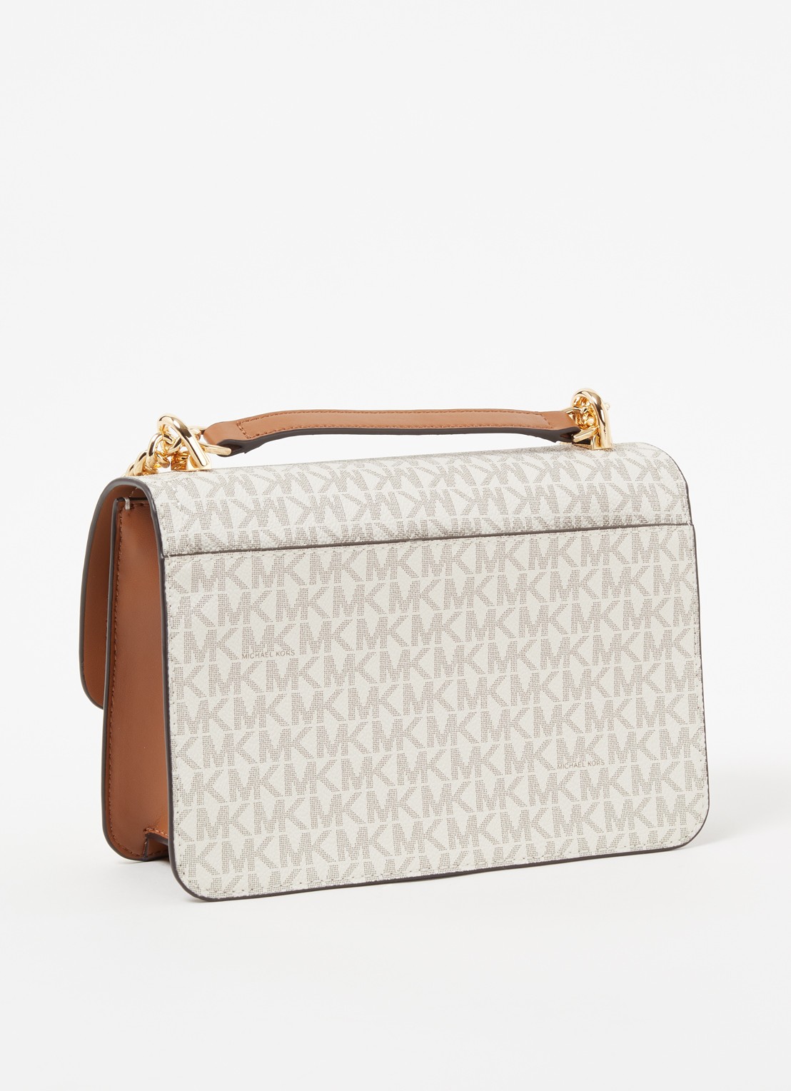 Michael Kors Heather Large schoudertas met logoprint - achterkant 3 beige