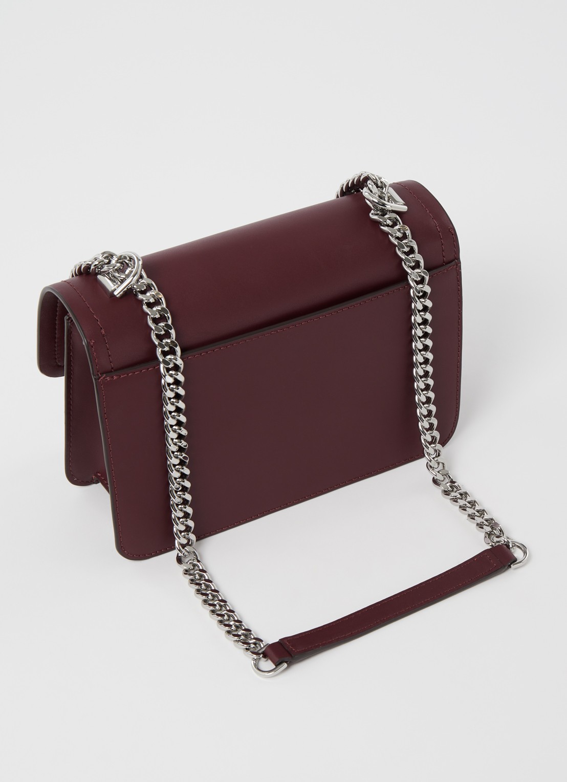 Michael Kors Heather Large schoudertas van leer - achterkant 4 bordeauxrood