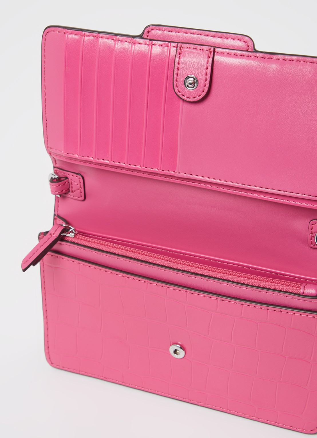 Michael Kors Heather Small crossbody portemonnee van leer - detail roze