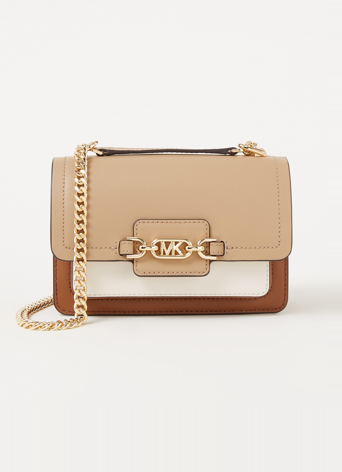 Michael Kors Heather XS schoudertas van leer - voorkant 3 bruin