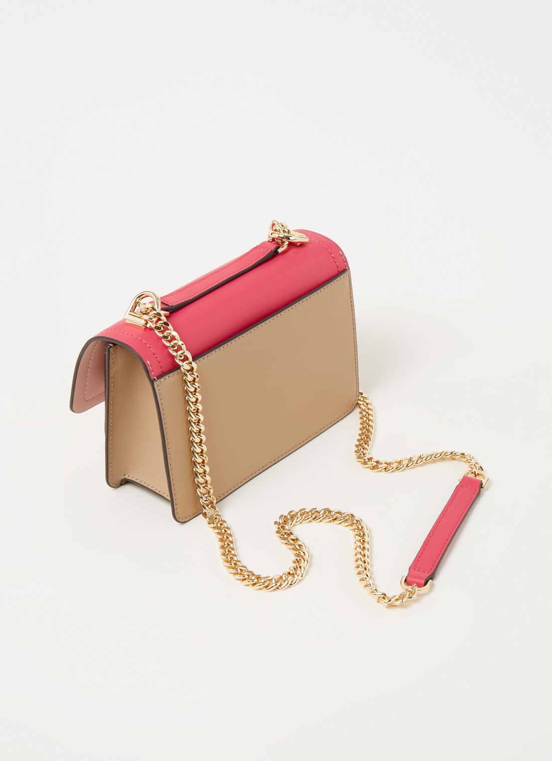 Michael Kors Heather XS schoudertas van leer - achterkant 4 roze