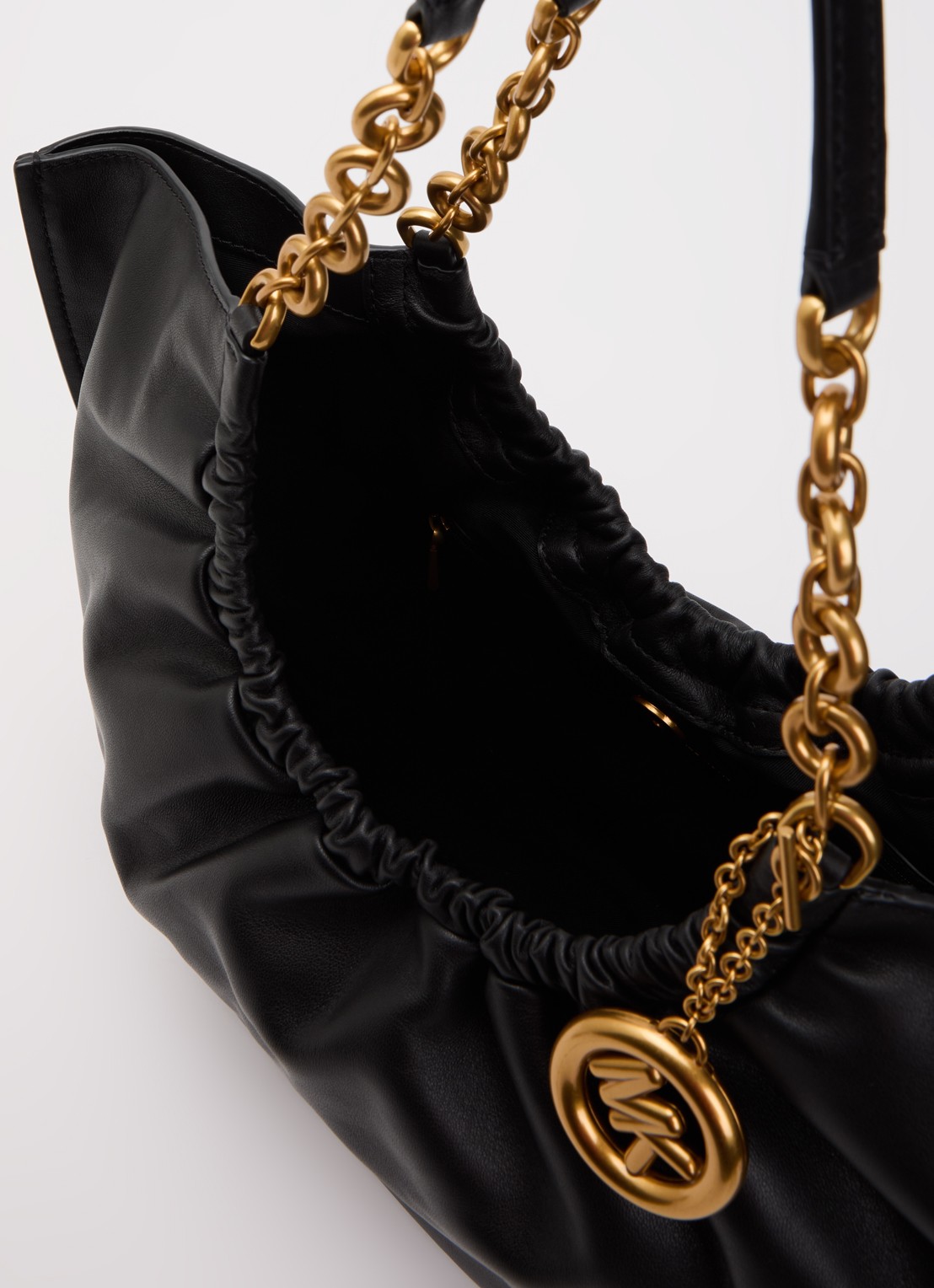 Michael Kors Indie schoudertas van leer - detail 3 zwart