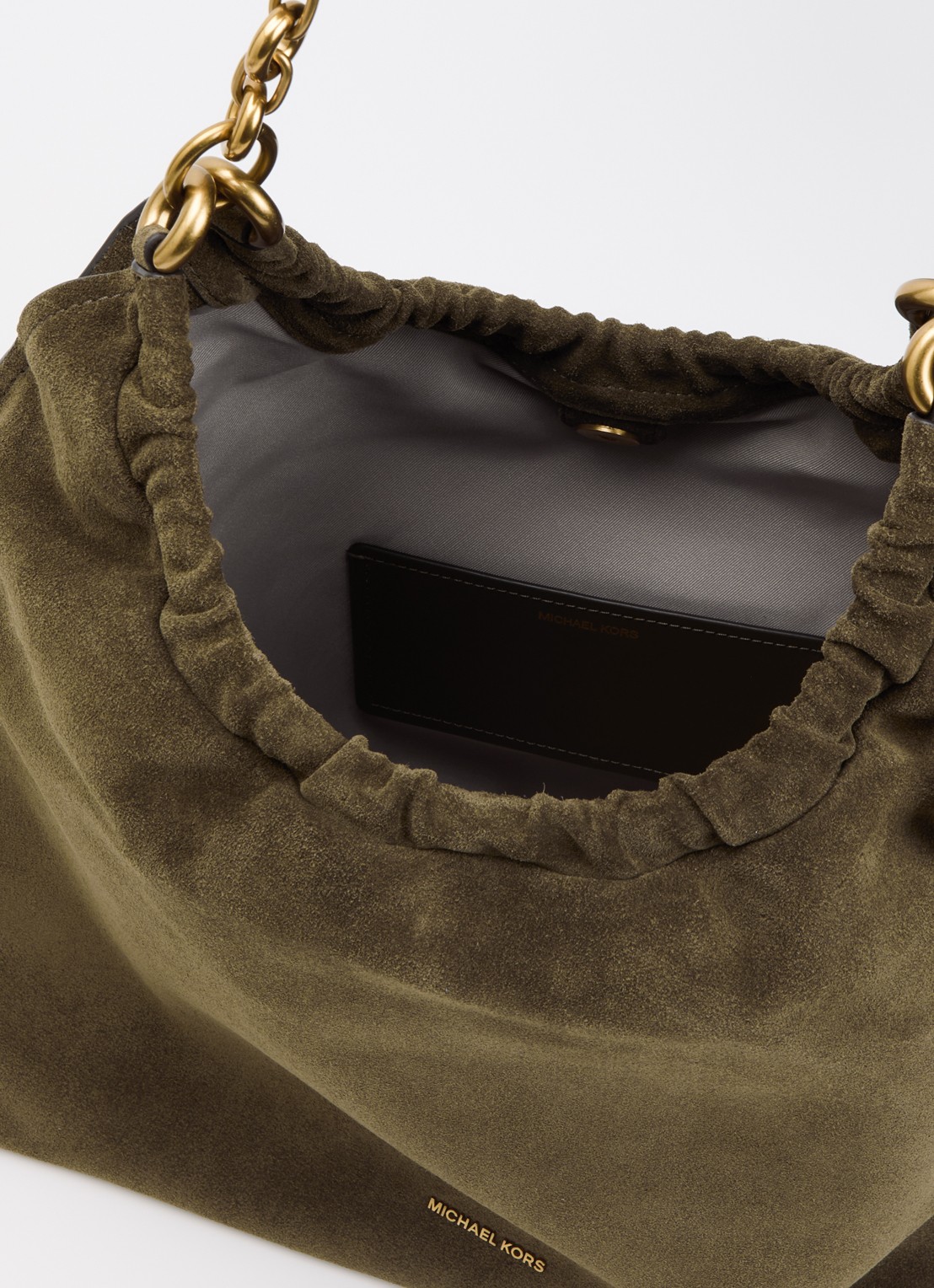 Michael Kors Indie schoudertas van suède  - detail 2 groen