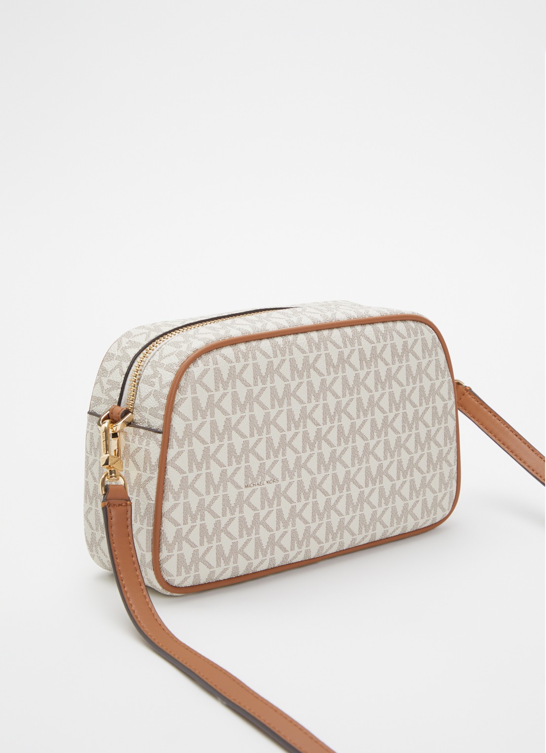 Michael Kors Jet Set crossbodytas met logoprint met afneembare schouderriem  - achterkant 6 gebroken wit